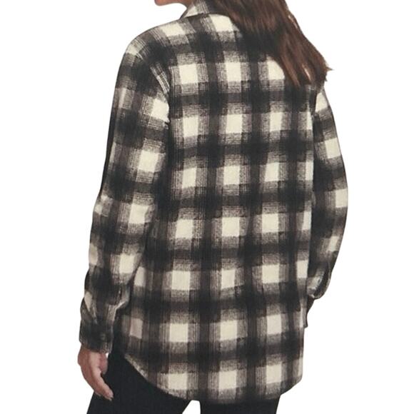 Eddie Bauer Women's Black and Cream Microfleece Shirt Jacket L - Picture 2 of 5